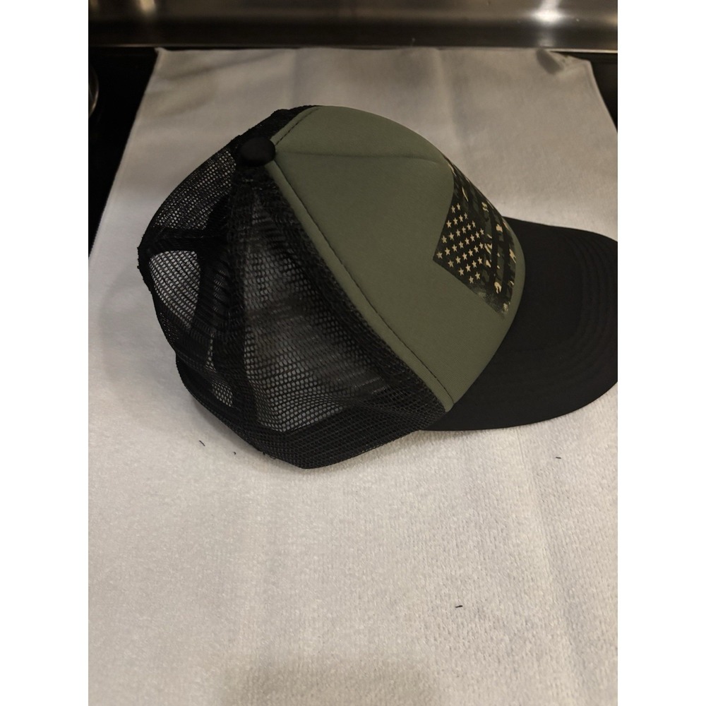 USA American Flag Camo SnapBack Mesh Trucker Hat Cap Patriotic Flag - Picture 2 of 5